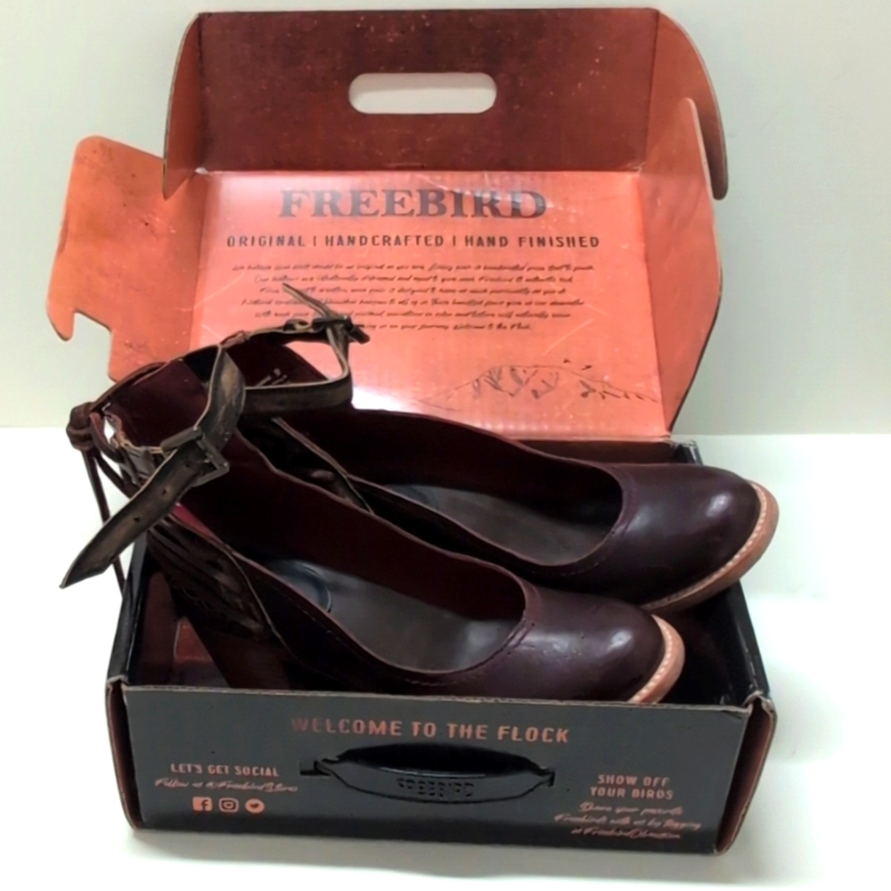 Freebird by Steven Burgundy and Tan Heeled Boots - Picture 10 of 12